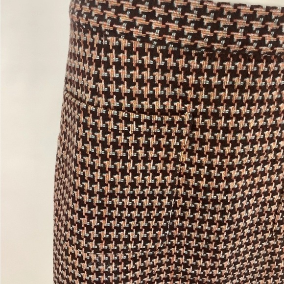 Modcloth Sz 20 Tweed A-Line Vintage Look Houndstooth Skirt Red Wool Blend - Picture 2 of 7